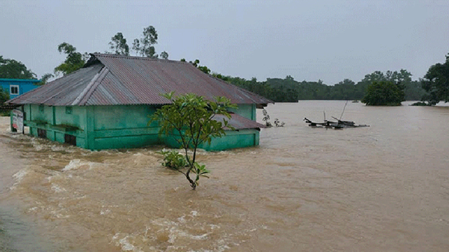 সিলেটে বন্যা। ফাইল ছবি