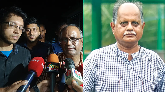 সাংবাদিক বিভুরঞ্জন সরকারের লাশ শনাক্তের পর কথা বলেন ভাই চিররঞ্জন সরকার ও ছেলে ঋত সরকার। ছবি : সংগৃহীত