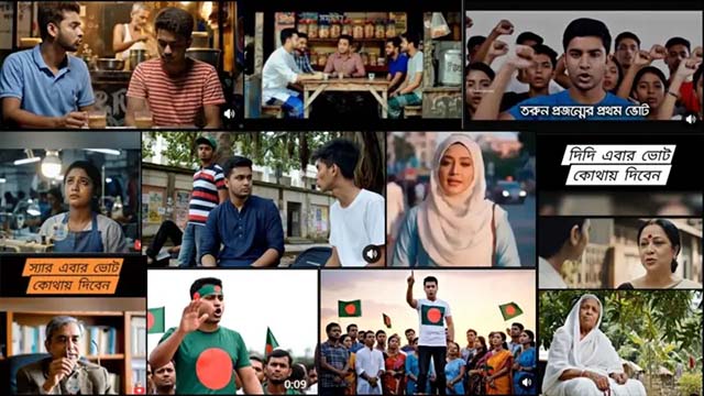 এআই দিয়ে তৈরি রাজনৈতিক প্রচারণার প্রচুর ভিডিও দেখা যাচ্ছে সামাজিক মাধ্যমে।