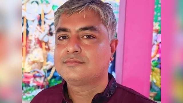 পূজা উদযাপন পরিষদের নেতা অনির্বান চৌধুরী (৫০)।